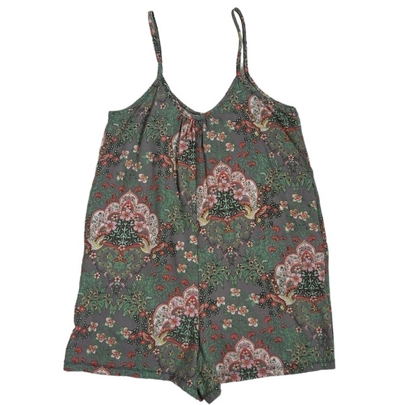 Labiz Floral Paisley Print Sage Green Romper - Picture 4 of 14